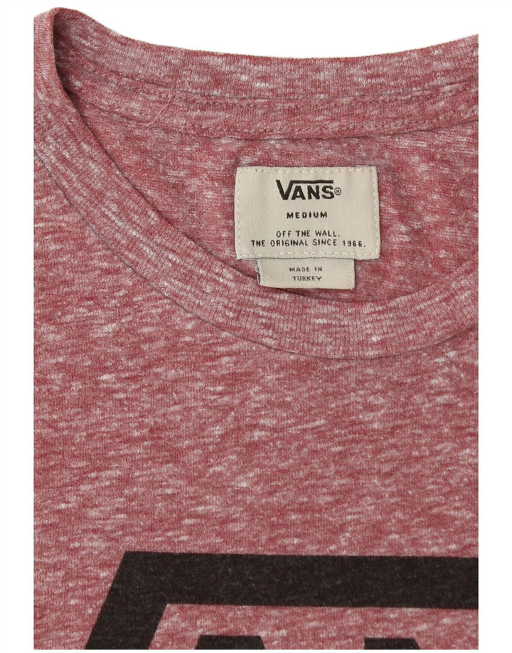VANS Herre grafisk T-shirt Top Medium Burgundy Flecked