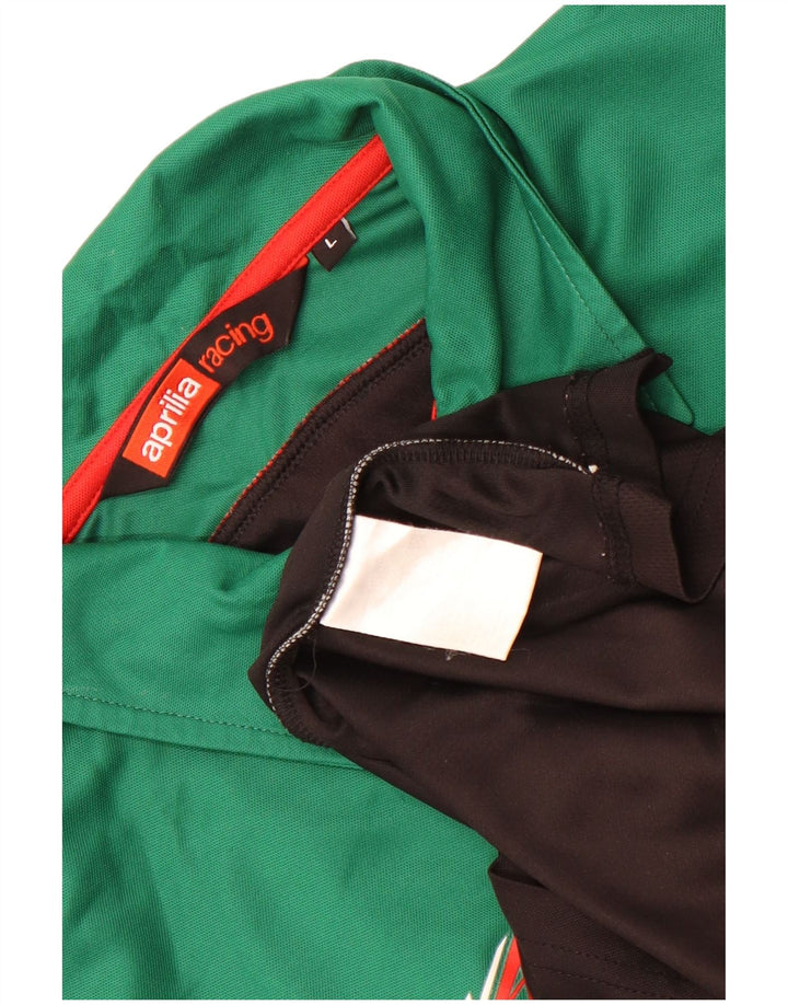 Aprilia Herre grafisk poloshirt Stor sort Colourblock Polyester