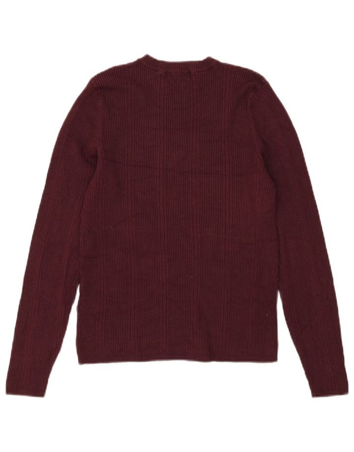 Marks & Spencer Dame sweater med rund hals DK 12 Medium Burgundy