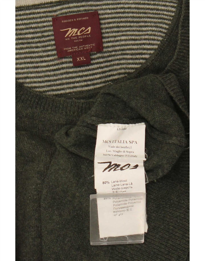 Marlboro Classics Herre Crew Neck Jumper Sweater 2XL Grøn uld