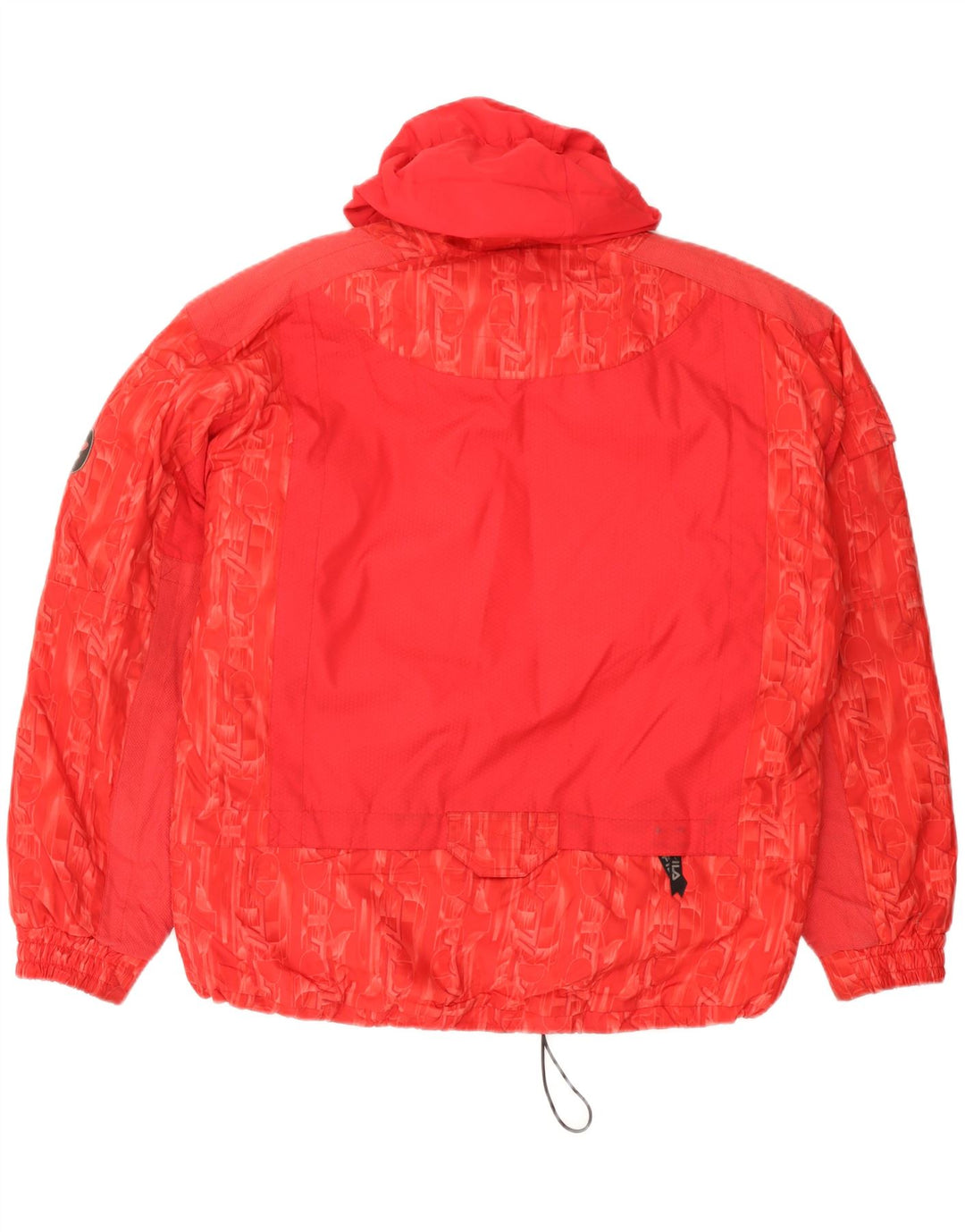 Fila Herre Grafisk Hætte Skijakke IT 48 XL Rød Geometrisk Polyester