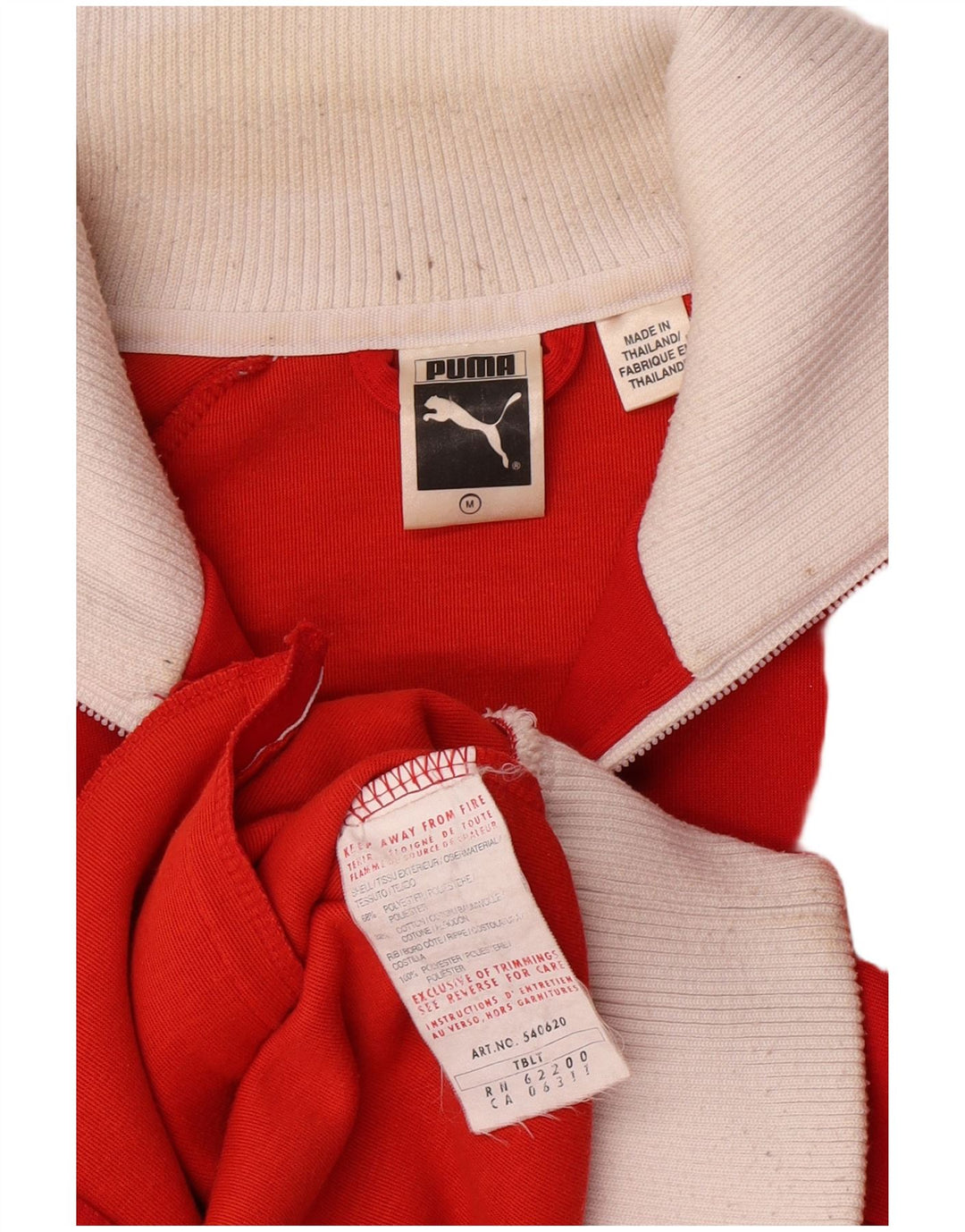 Puma Retro træningsdragt Topjakke UK 14 Medium Rød Colourblock