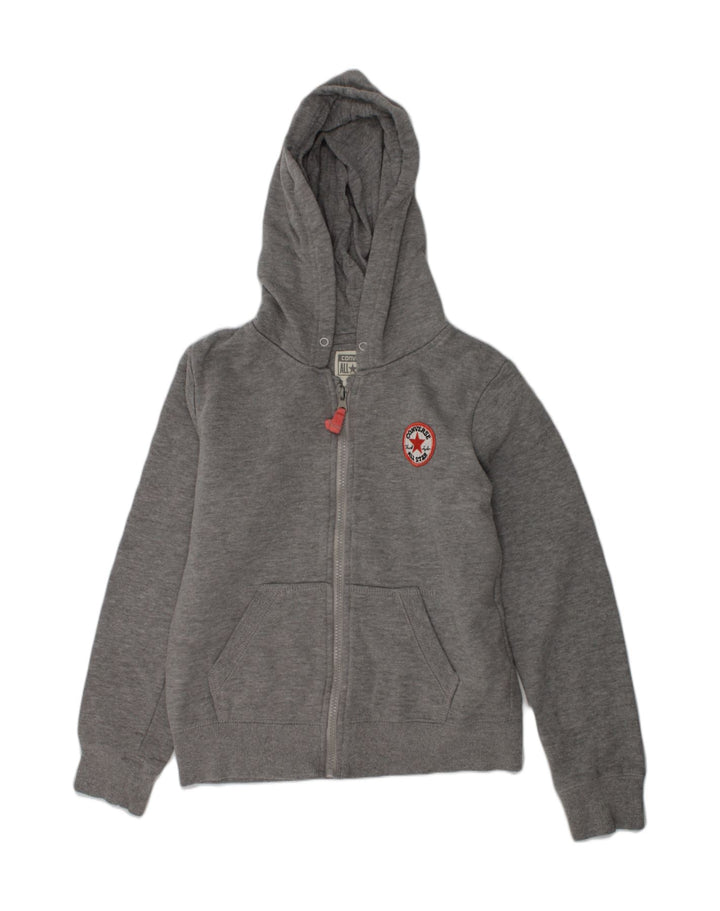 CONVERSE Boys Zip Hoodie Sweater 10-11 Years Medium Grey Cotton | Vintage Converse | Thrift | Second-Hand Converse | Used Clothing | Messina Hembry 