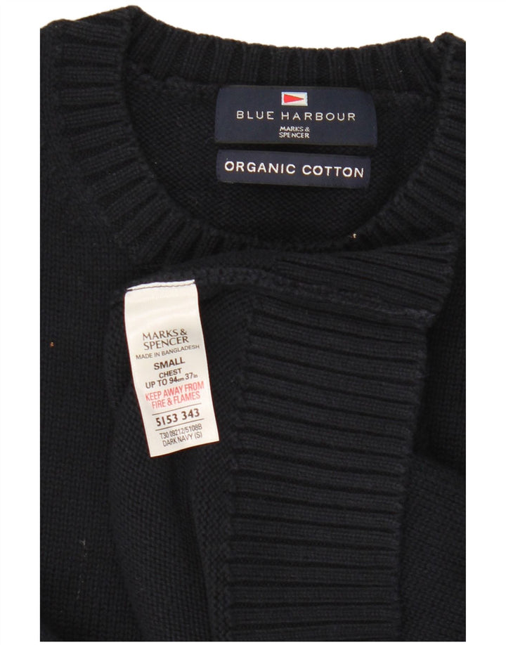Marks & Spencer Herre Blue Harbor Crew Neck Jumper Sweater Small Navy Blue