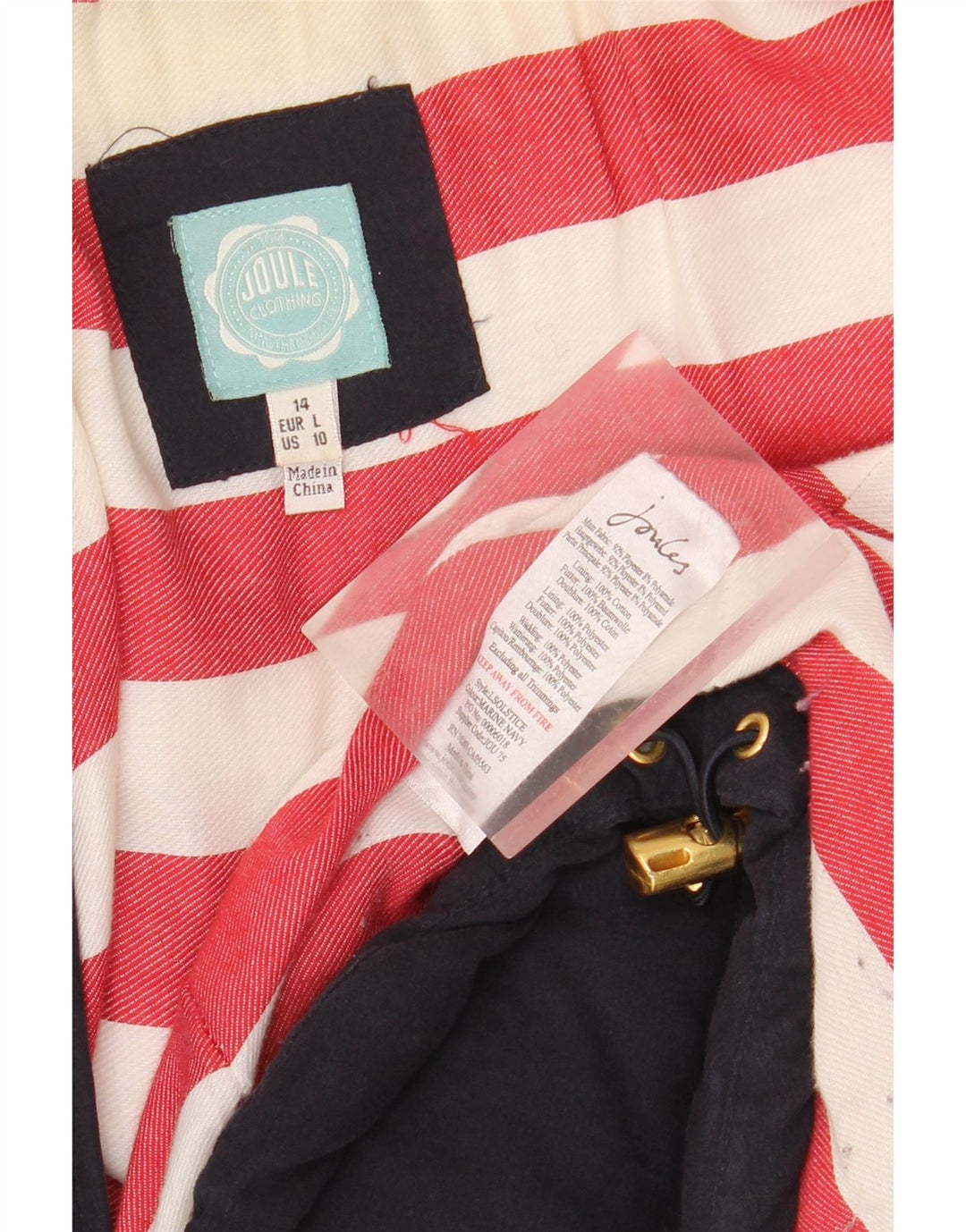 JOULES Polstret jakke til kvinder UK 14 Stor marineblå polyester