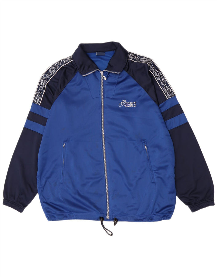 Asics Herre grafisk træningsdragt Topjakke Stor Blå Colourblock Polyester