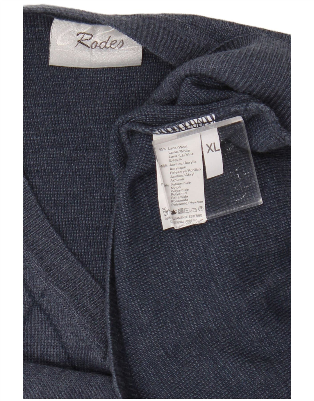 Rodes Herrevest Tank Top XL Blå Argyle/Diamond Wool