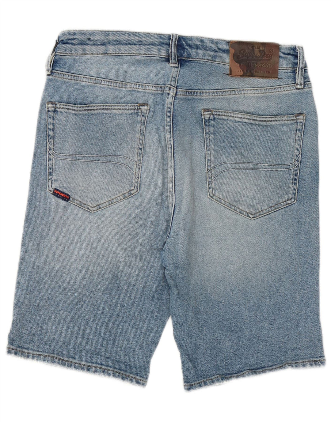 Superdry denimshorts til mænd W32 mellemblå bomuld