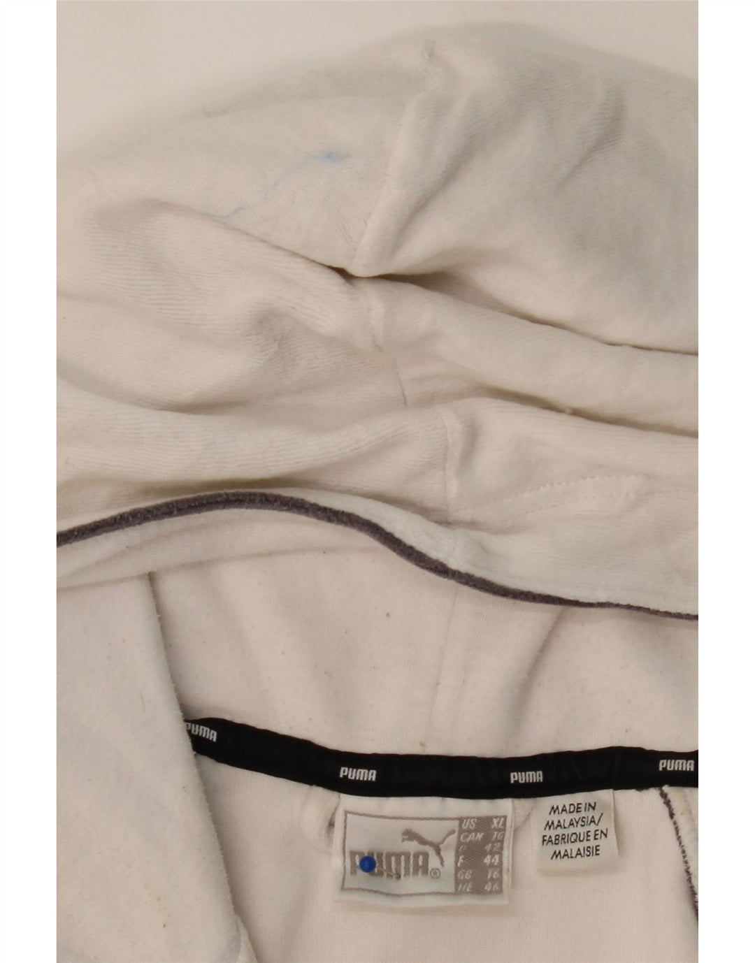 PUMA Womens Zip Hoodie Sweater UK 16 Large White Vintage Puma and Second-Hand Puma from Messina Hembry 
