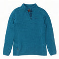 Mountain Warehouse Dame Button Neck Sweatshirt Jumper UK 12 Medium Blue