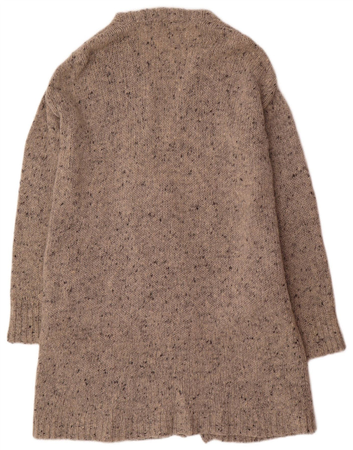 Cos Womens Open Cardigan Sweater UK 14 Medium Beige Flecked Wool