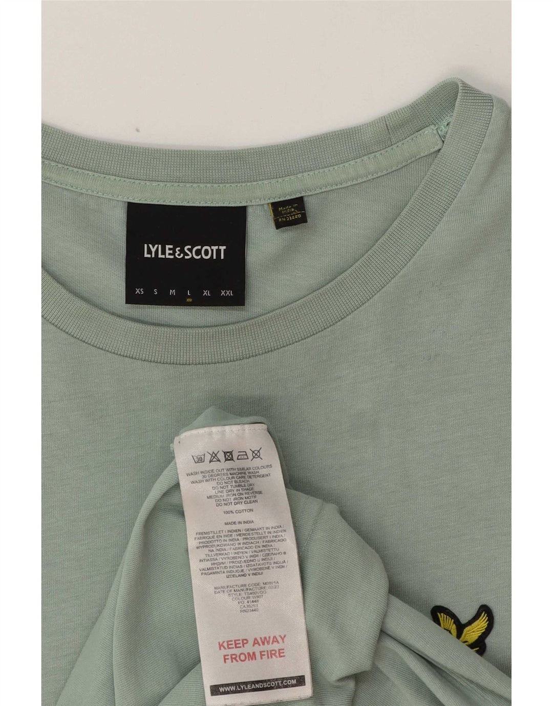 Lyle & Scott Herre T-shirt Top Stor grøn bomuld