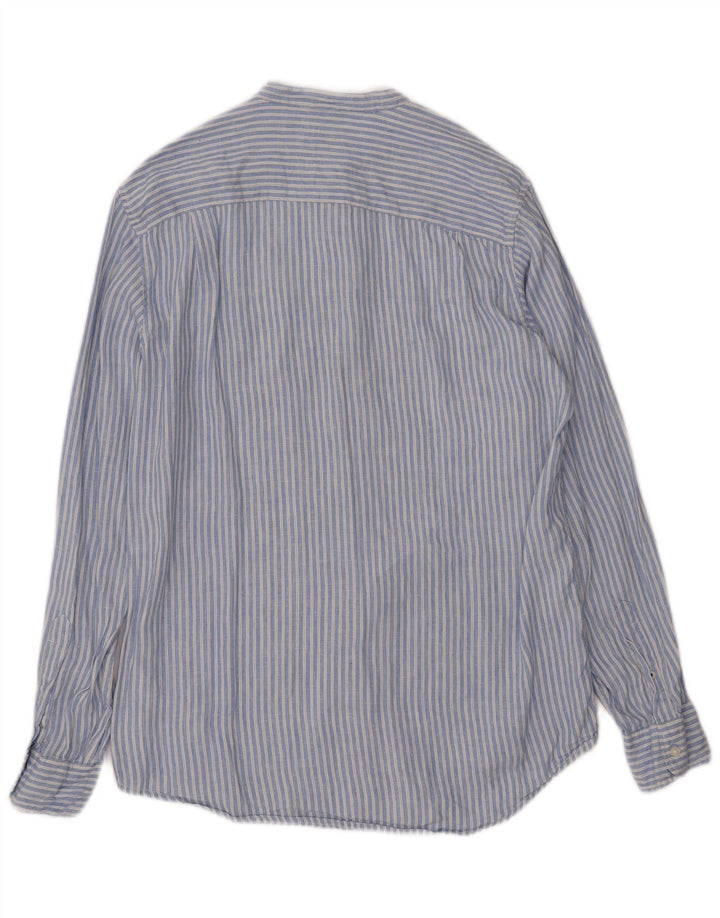 PEPE Jeans Regular Shirt UK 10 Små blå stribet hør