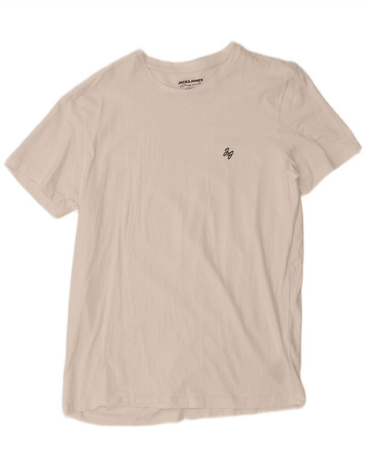 Jack & Jones Herre T-Shirt Top Stor Hvid Bomuld