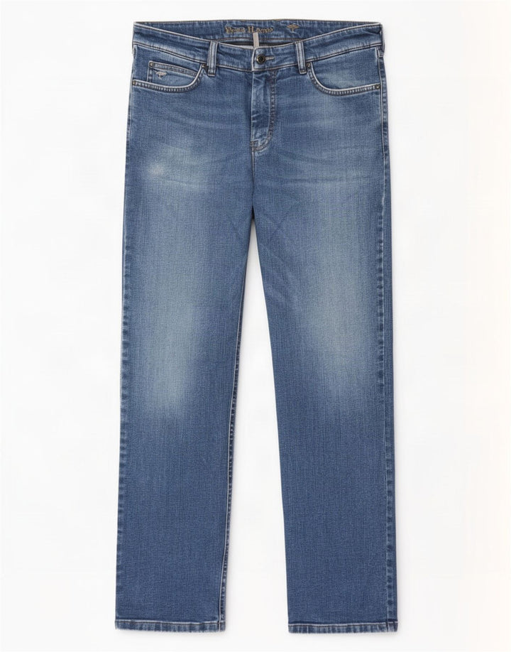 Fynch Hatton Herre Straight Jeans W34 L32 Blå Bomuld