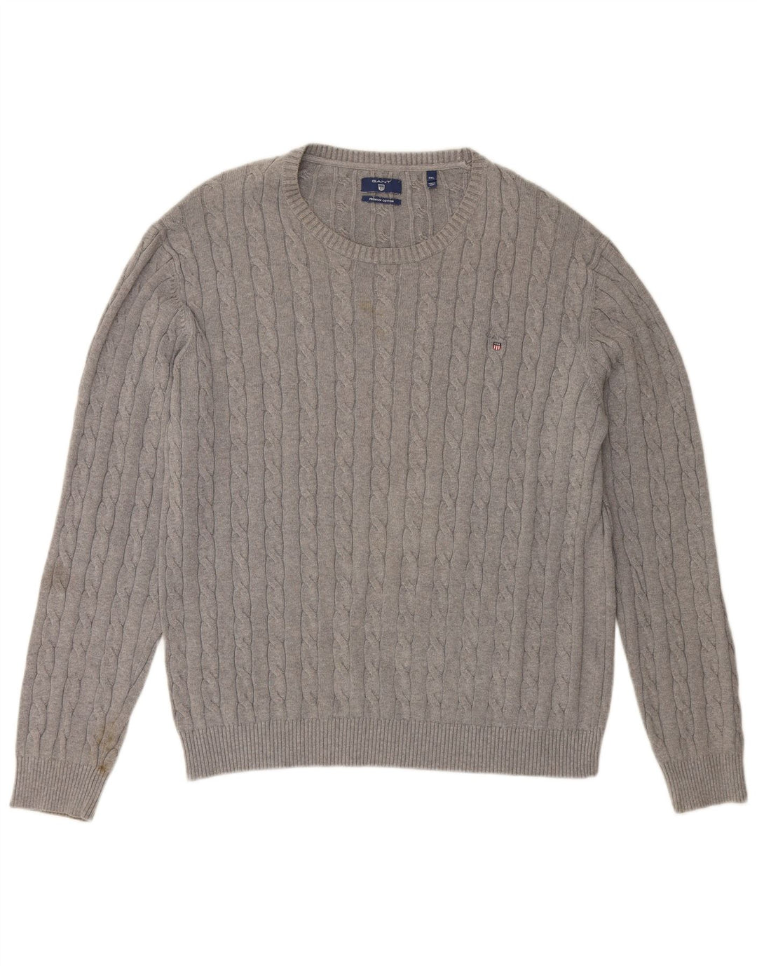 GANT Herre sweater med rund hals 3XL grå bomuld