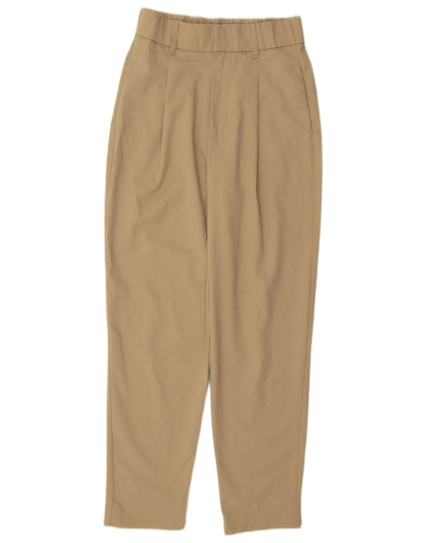 Zara kvinders højtaljede chinobukser XS W24 L27 Beige