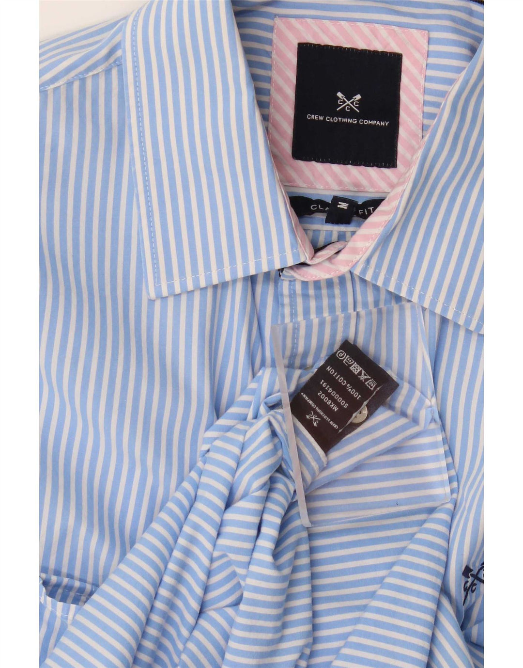Crew Clothing Herre Classic Fit skjorte Medium Blue Pinstripe Bomuld