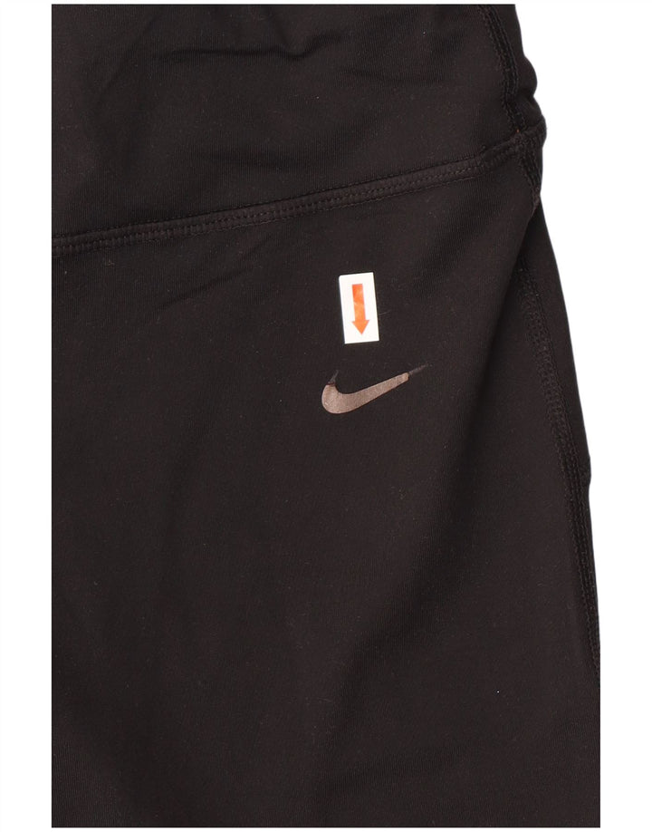 NIKE Dame Dri Fit Capri Leggings UK 14 Stor sort polyester