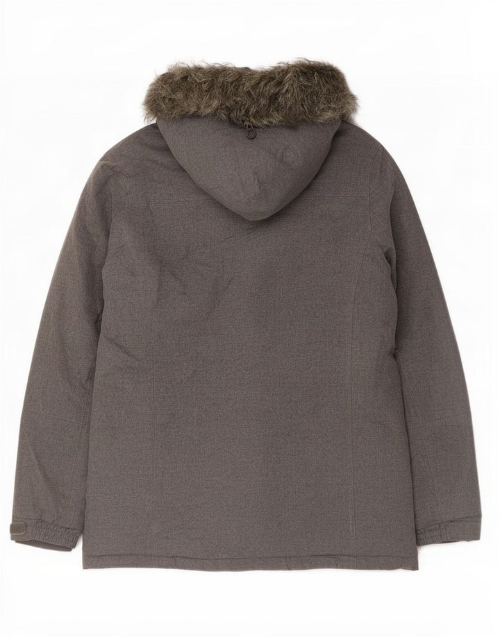 Mountain Warehouse Dame Hooded Parka Jacket UK 12 Medium Grey Polyester