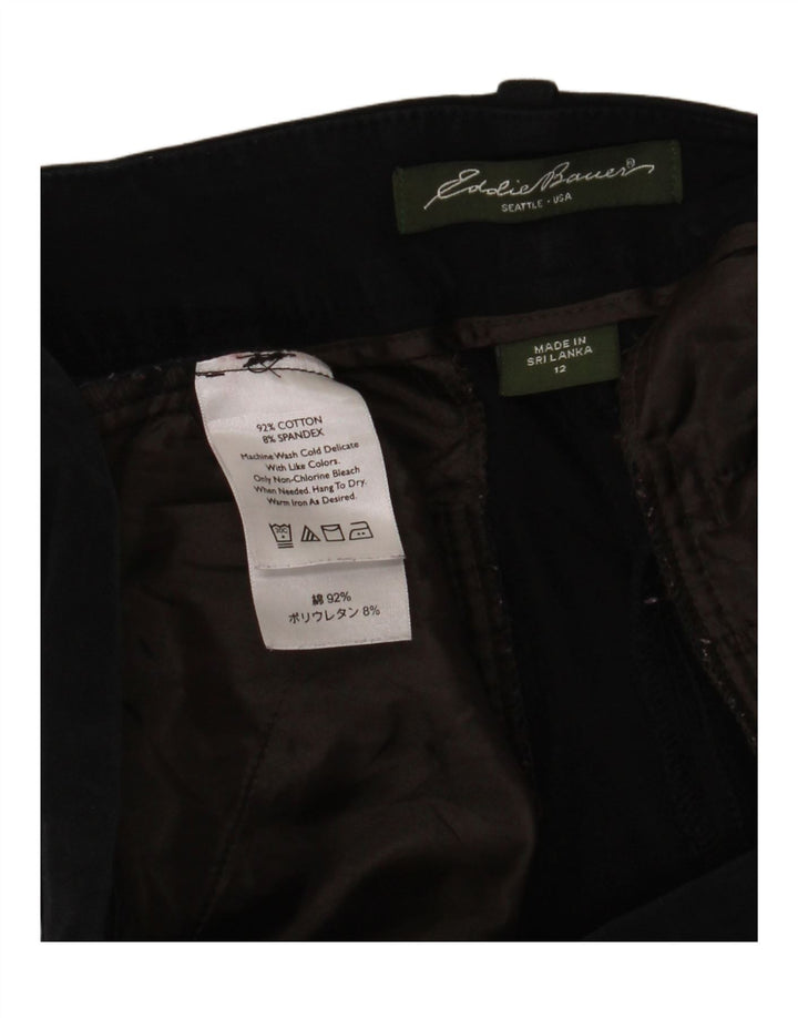 Eddie Bauer Dame Bootcut Casual Bukser US 12 Large W34 L34 Black Bomuld