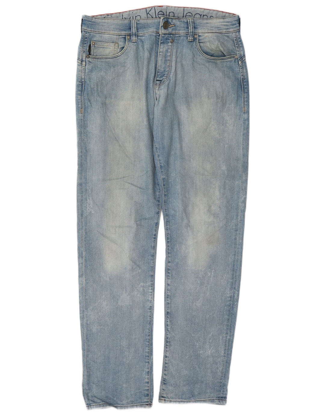 Calvin Klein Straight Jeans til mænd W32 L34 Blå Bomuld