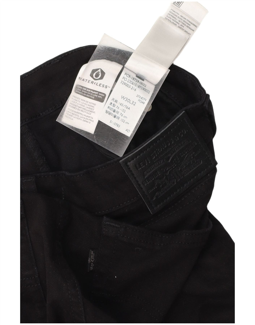 LEVI'S Dame 725 High Rise Bootcut Jeans W30 L32 Sort Bomuld