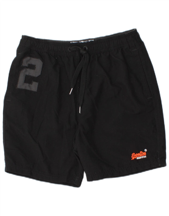 Superdry Grafiske svømmeshorts til mænd, medium sort polyester