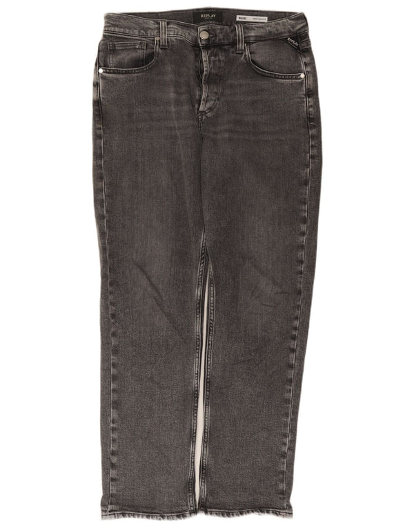 Replay Herre Maijke High Rise Straight Jeans W28 L28 Grå Bomuld