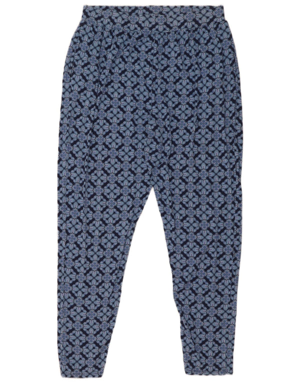 M&Co Dame Slim Casual Bukser UK 14 Large W30 L29 Navy Blue Floral