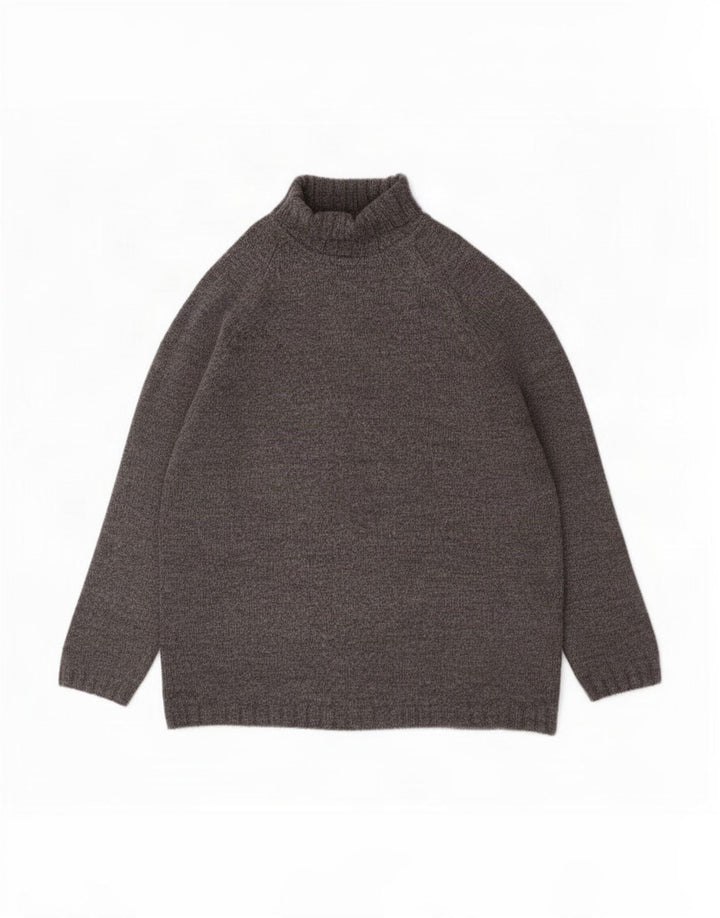 Marks & Spencer Herre St. Michael Roll Neck Jumper Sweater Stor Grå Uld