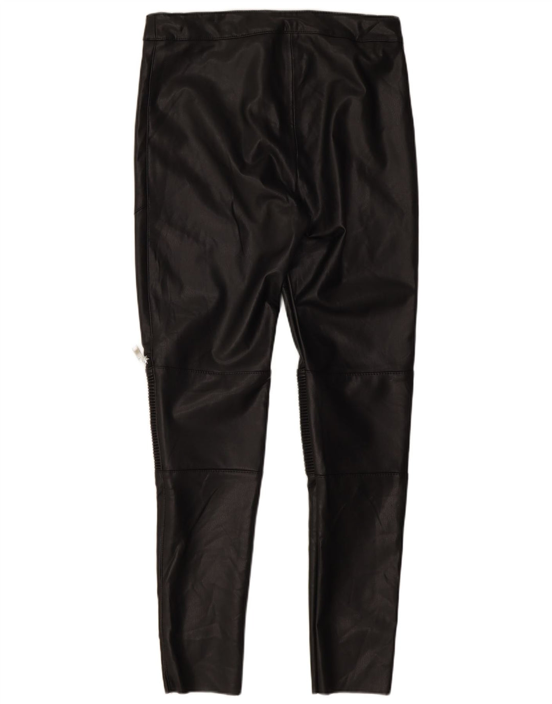 Zara Dame Slim Faux Læder Bukser Medium W28 L27 Sort Polyester