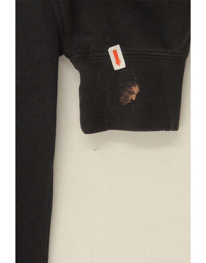 Nike Dame Oversized Hoodie Jumper UK 14 Medium Sort Bomuld