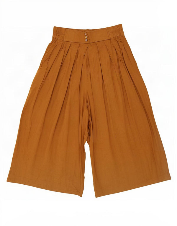 Vintage Womens Culottes Capri Trousers UK 14 Large W30 L17 Brown