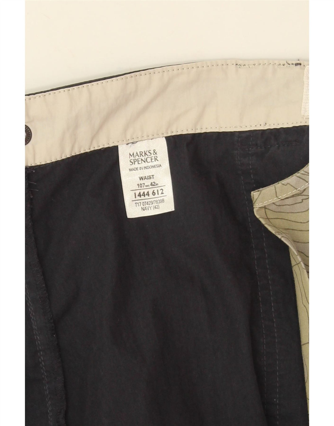 Marks & Spencer Herre Cargo Shorts W42 2XL Marineblå Bomuld