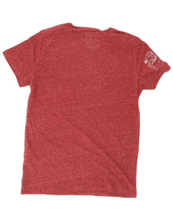 Superdry Grafisk T-shirt-top til mænd, medium rød flækket bomuld