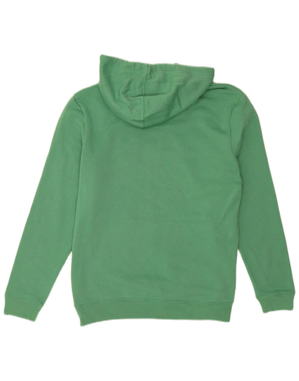 Gap Womens Graphic Hoodie Jumper UK 14 Medium Green Cotton