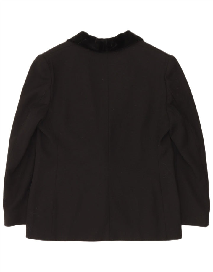 Luisa Spagnoli Dame 1 Knap Blazer Jakke IT 50 Stor Sort Acetat