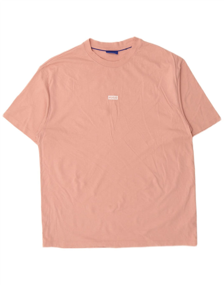 HUGO BOSS Herre grafisk T-shirt top XL Pink bomuld