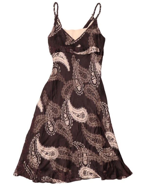 Phase Eight Dame ærmeløs Maxikjole UK 18 XL Grå Paisley Viscose