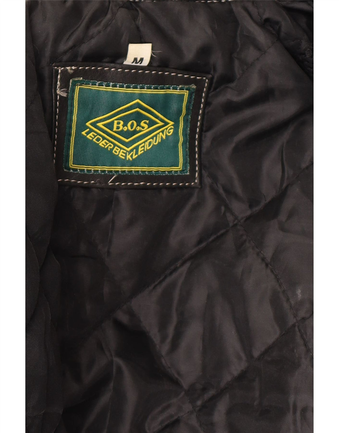 Vintage Herre Læder Biker Jacket UK 38 Medium Sort Colourblock Læder