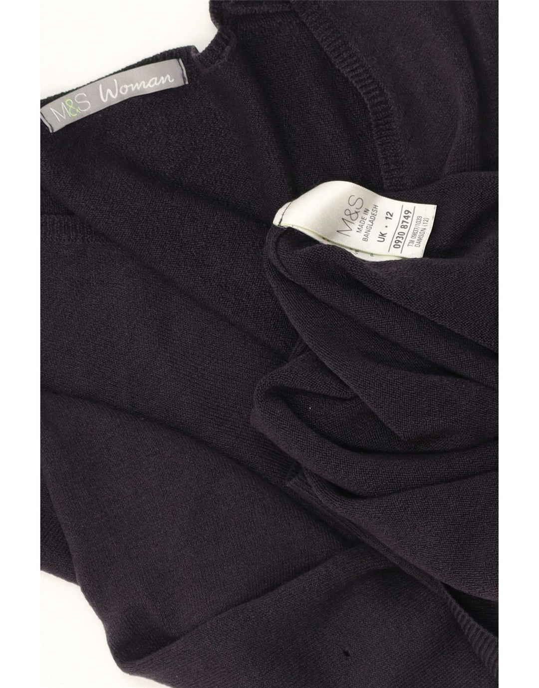 Marks & Spencer Dame V-hals sweater UK 12 Medium Navy Blue Akryl