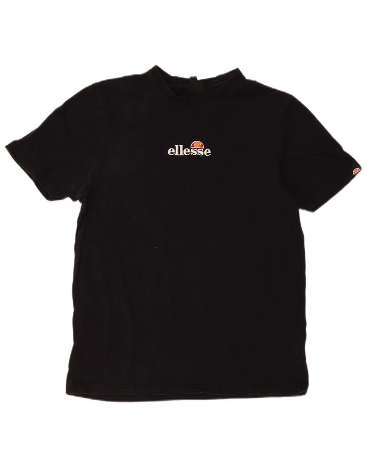 Ellesse Herre Slim Fit T-Shirt Top Stor Sort Bomuld