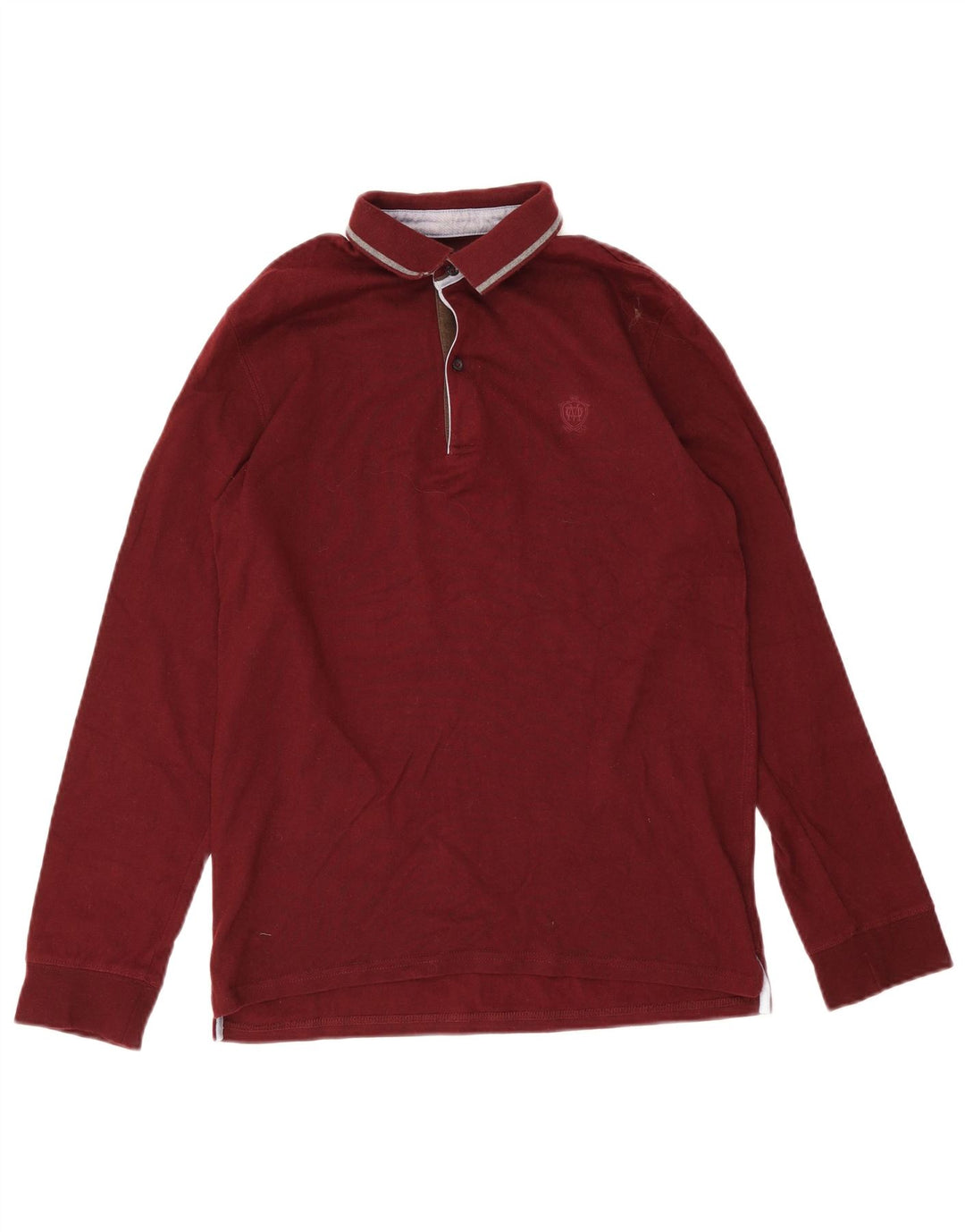 Massimo Dutti Langærmet Polo Shirt til mænd Lille Bourgogne