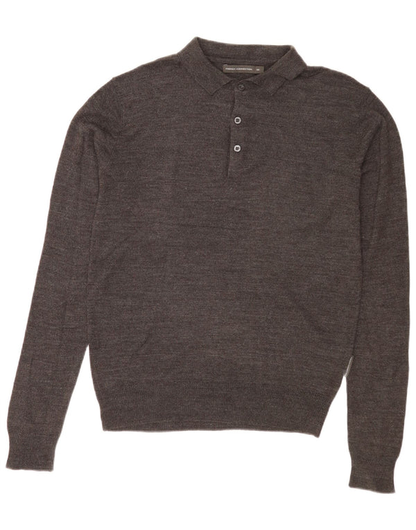 French Connection Herre Polo Neck Jumper Sweater XS Grå Akryl