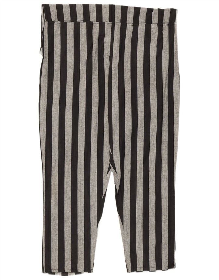 Vintage Dame Ærmeløs Jumpsuit UK 14 Medium Sort Stribet