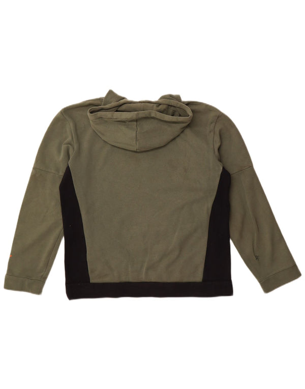 Puma hættetrøje til drenge 15-16 år Khaki Colourblock Bomuld