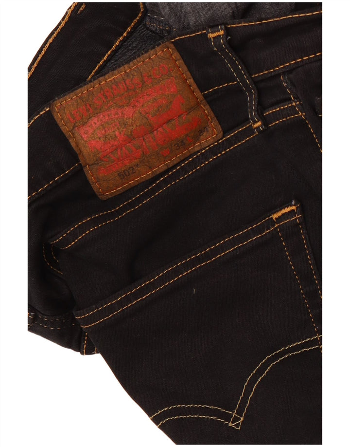 Levi's Herre 502 tilspidsede jeans W34 L34 Sort