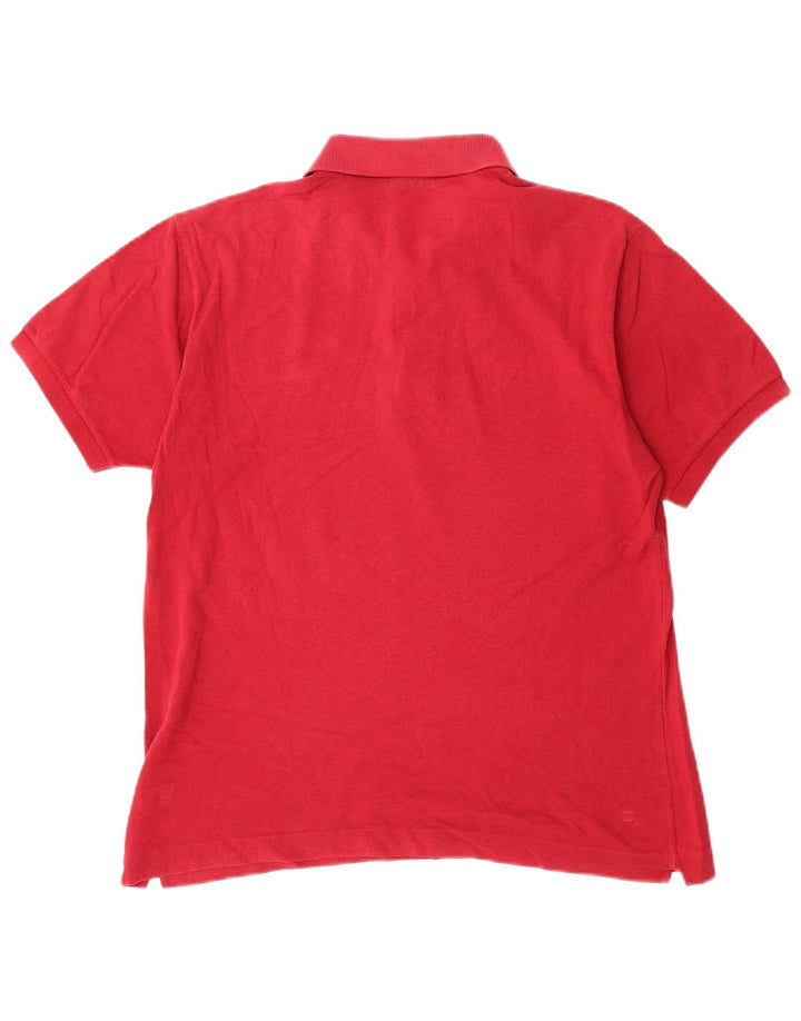 LACOSTE Mens Polo Shirt Size 4 Medium Red Cotton