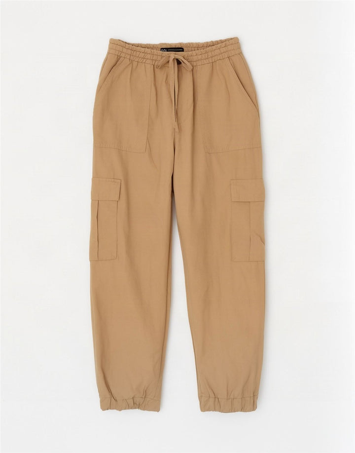 Zara Joggers Cargo Bukser Medium W28 L27 Beige Viscose